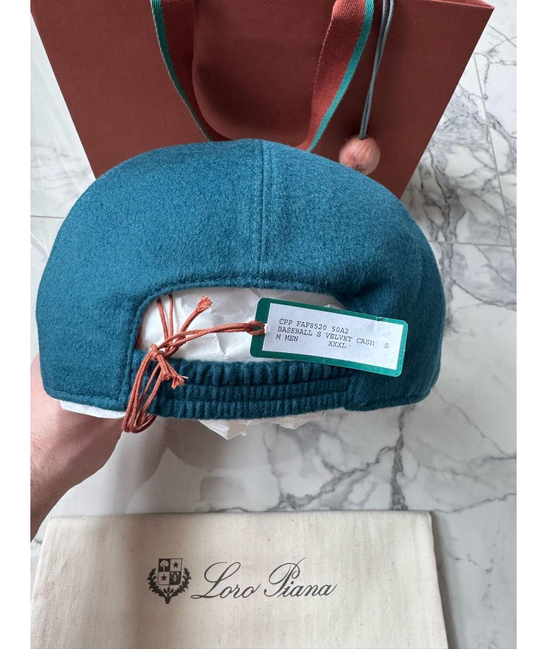 LORO PIANA Зеленая кашемировая кепка/бейсболка, фото 2