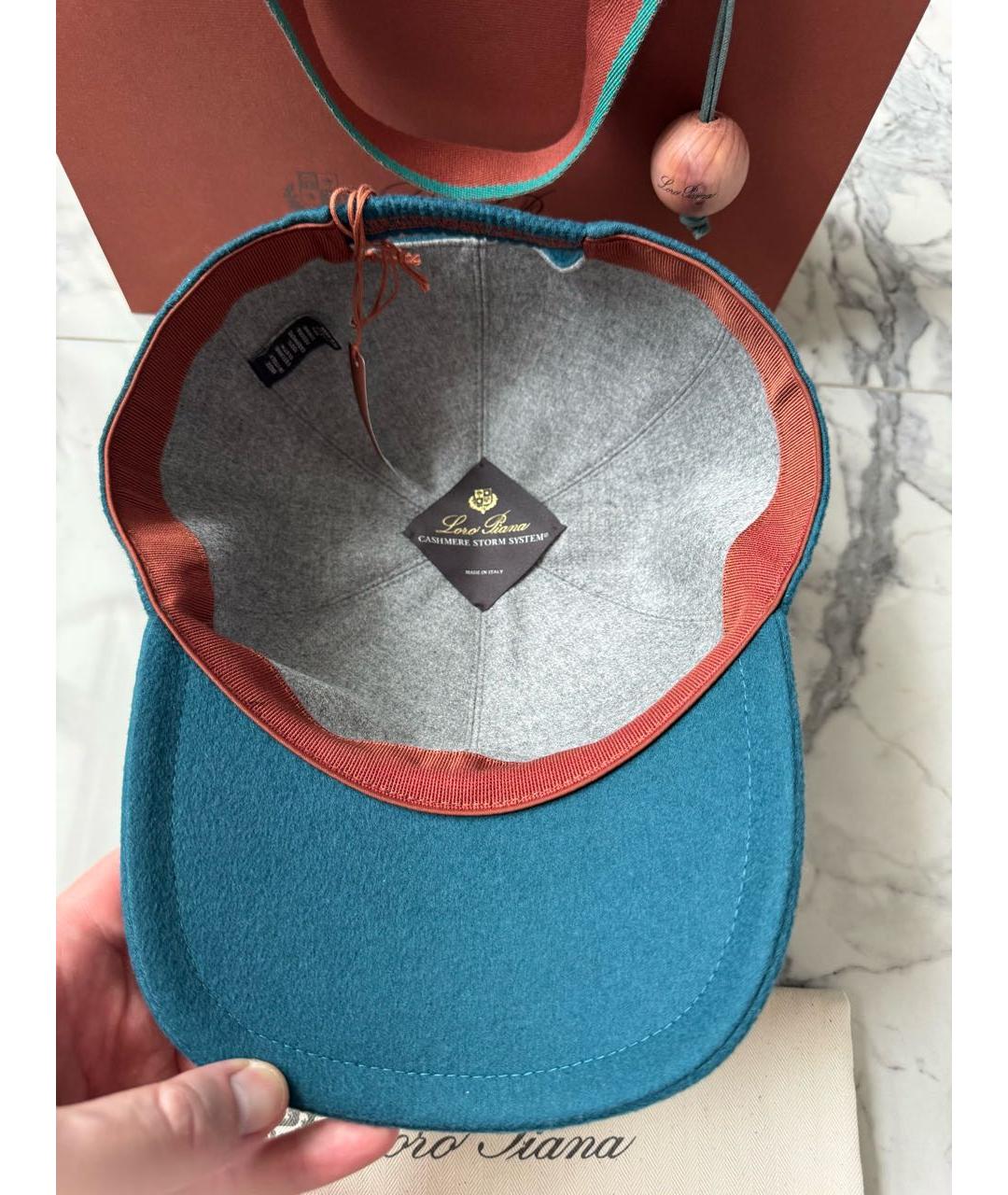 LORO PIANA Зеленая кашемировая кепка/бейсболка, фото 3