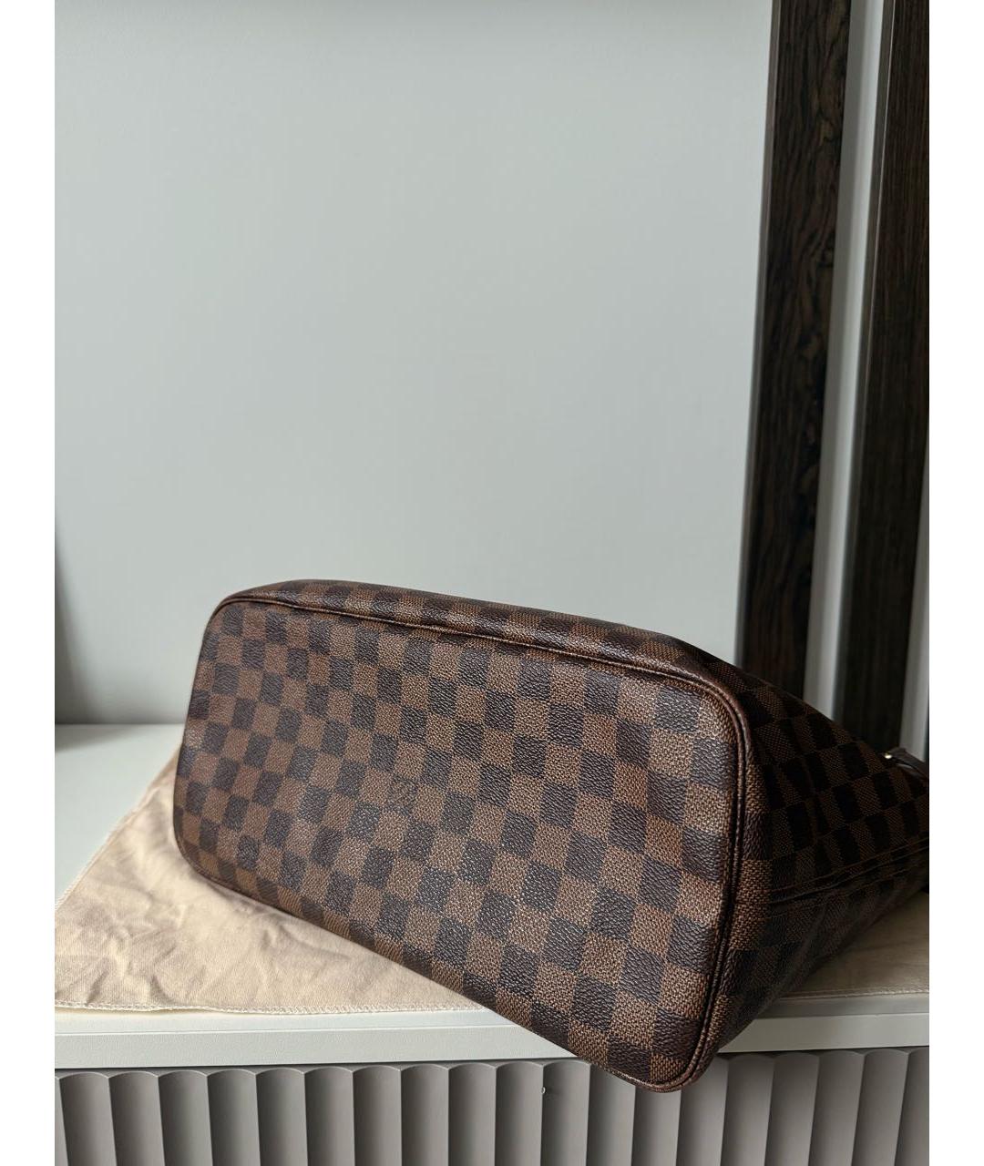 LOUIS VUITTON Коричневая кожаная сумка тоут, фото 3