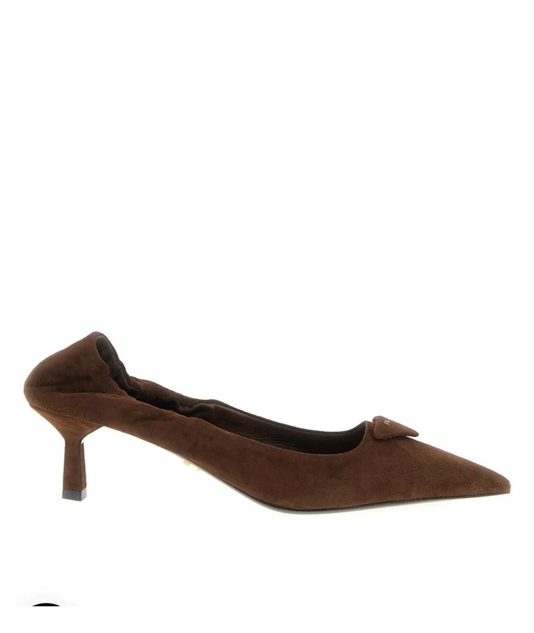 PRADA Коричневые замшевые туфли, фото 5