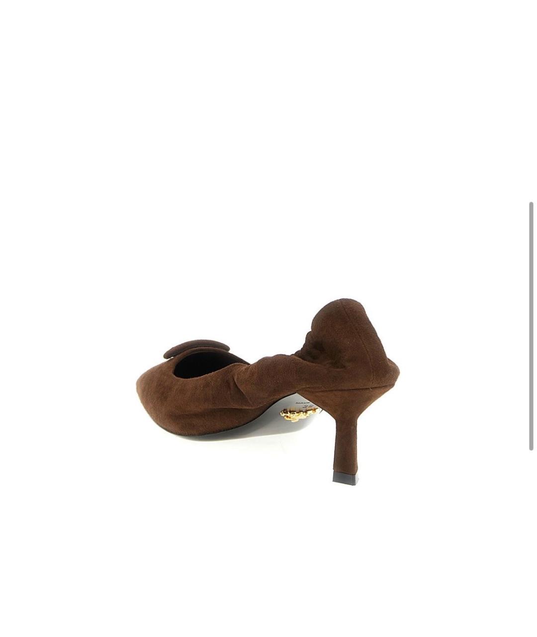 PRADA Коричневые замшевые туфли, фото 3