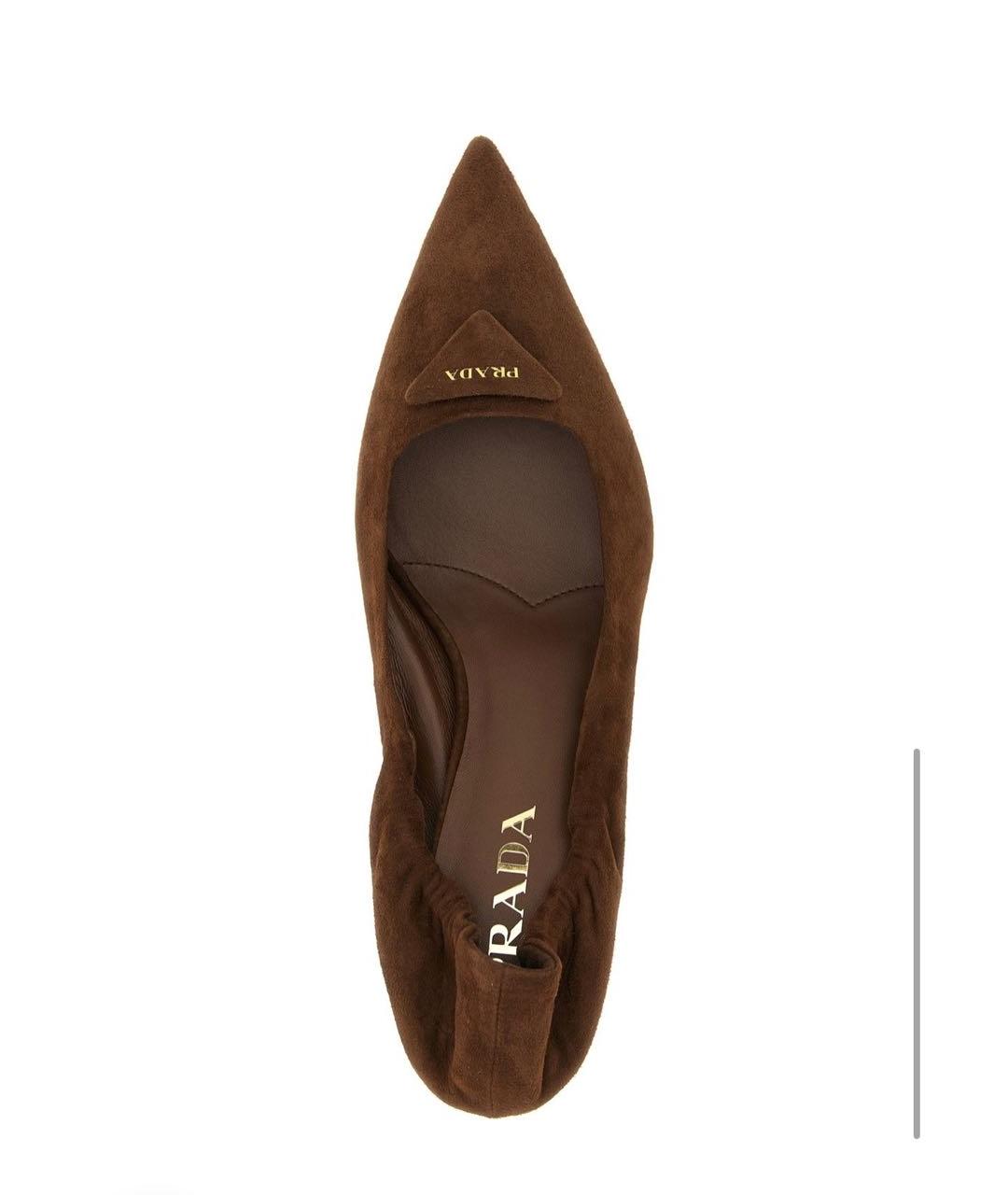 PRADA Коричневые замшевые туфли, фото 2