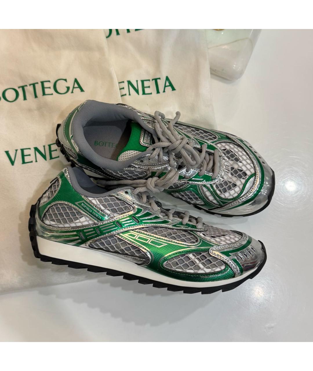 BOTTEGA VENETA Серебряные кроссовки, фото 8
