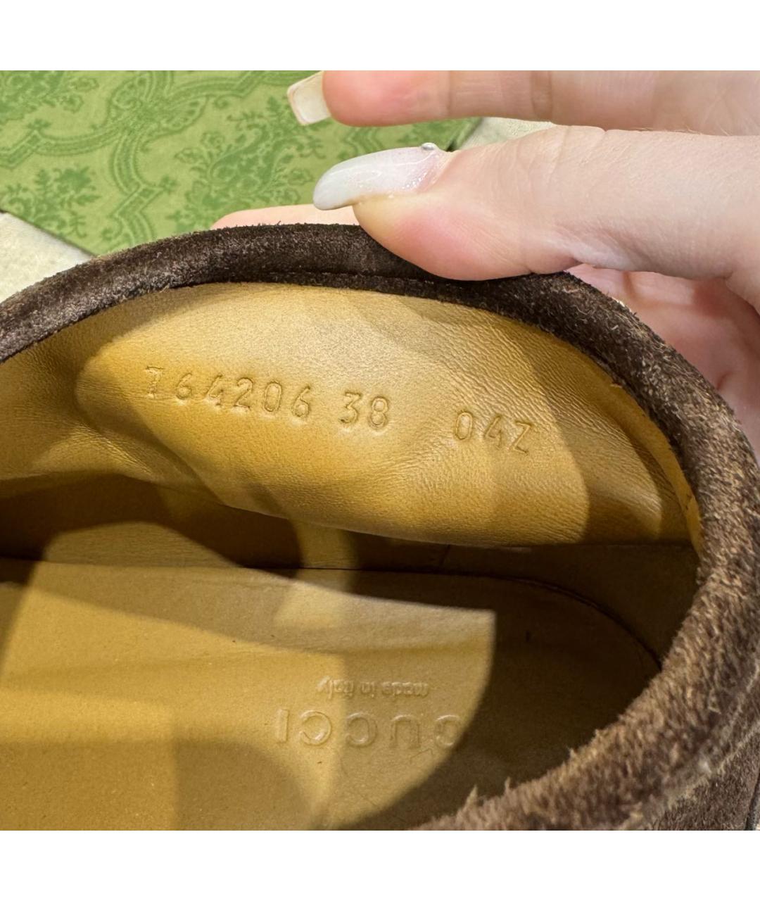 GUCCI Коричневые замшевые ботинки, фото 6