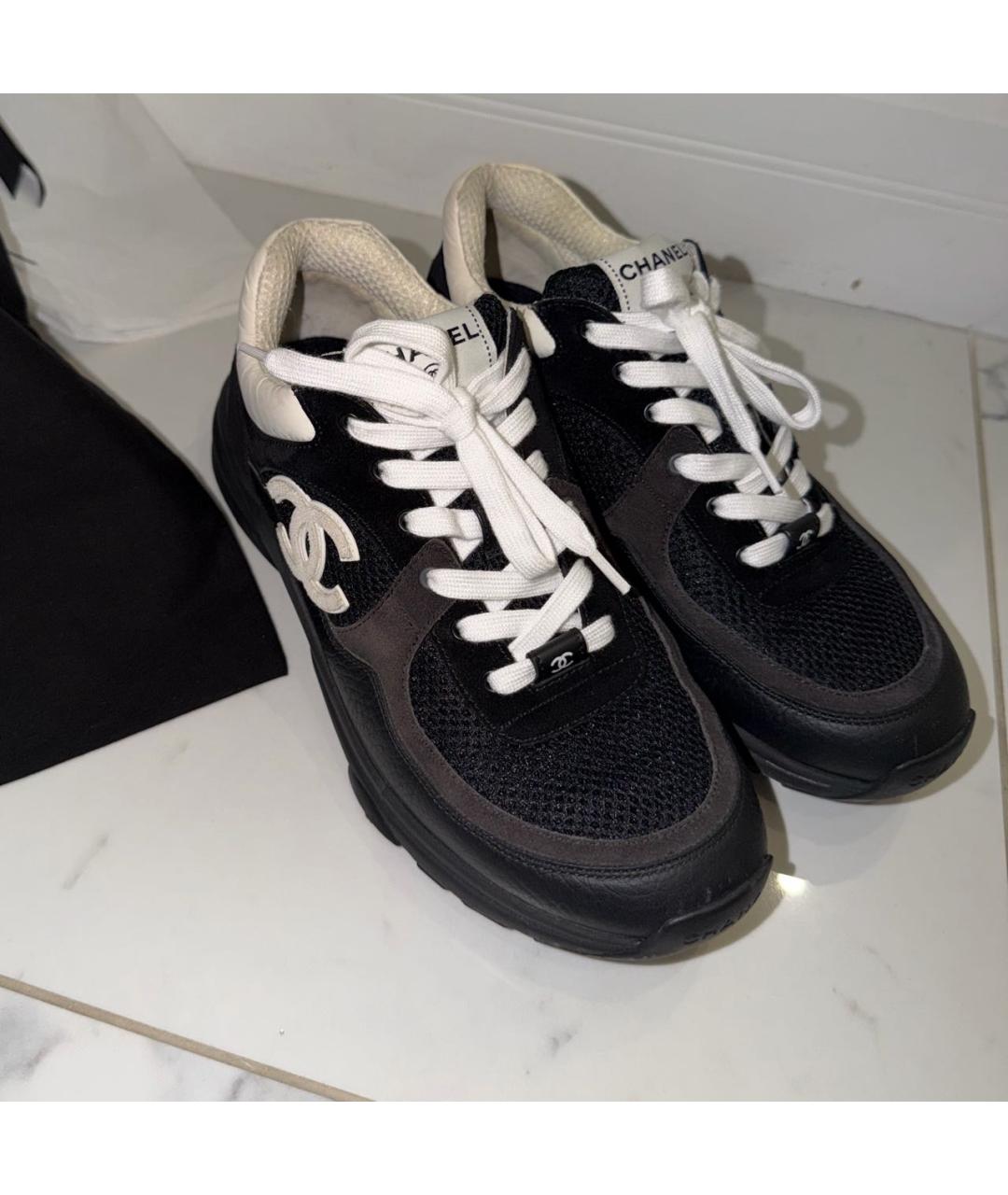 CHANEL Черные кроссовки из экзотической кожи, фото 8