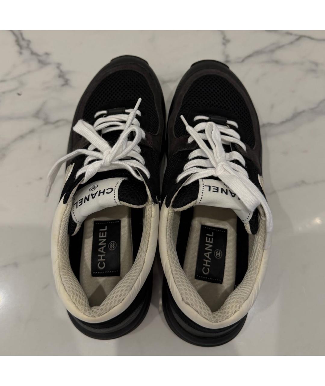 CHANEL Черные кроссовки из экзотической кожи, фото 3