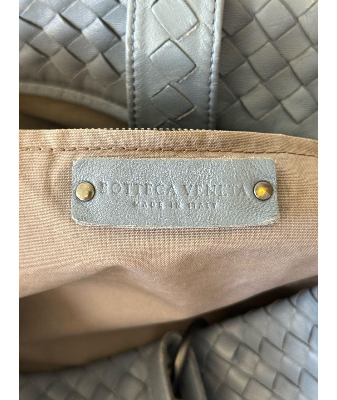 BOTTEGA VENETA Голубая кожаная сумка тоут, фото 3