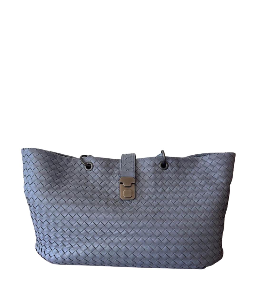 BOTTEGA VENETA Голубая кожаная сумка тоут, фото 1