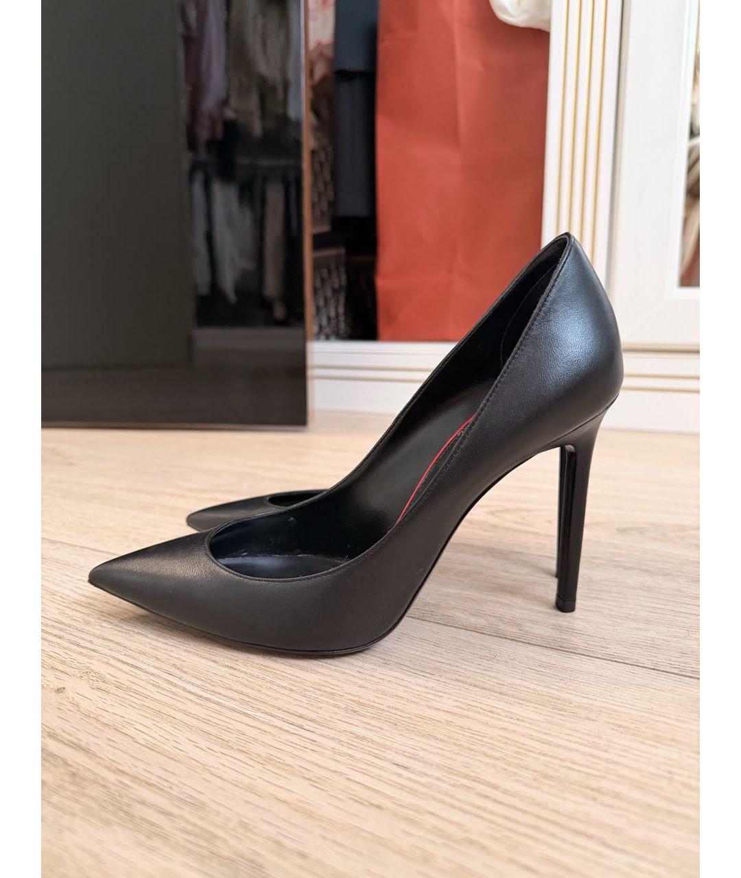 SAINT LAURENT Черные кожаные туфли, фото 6