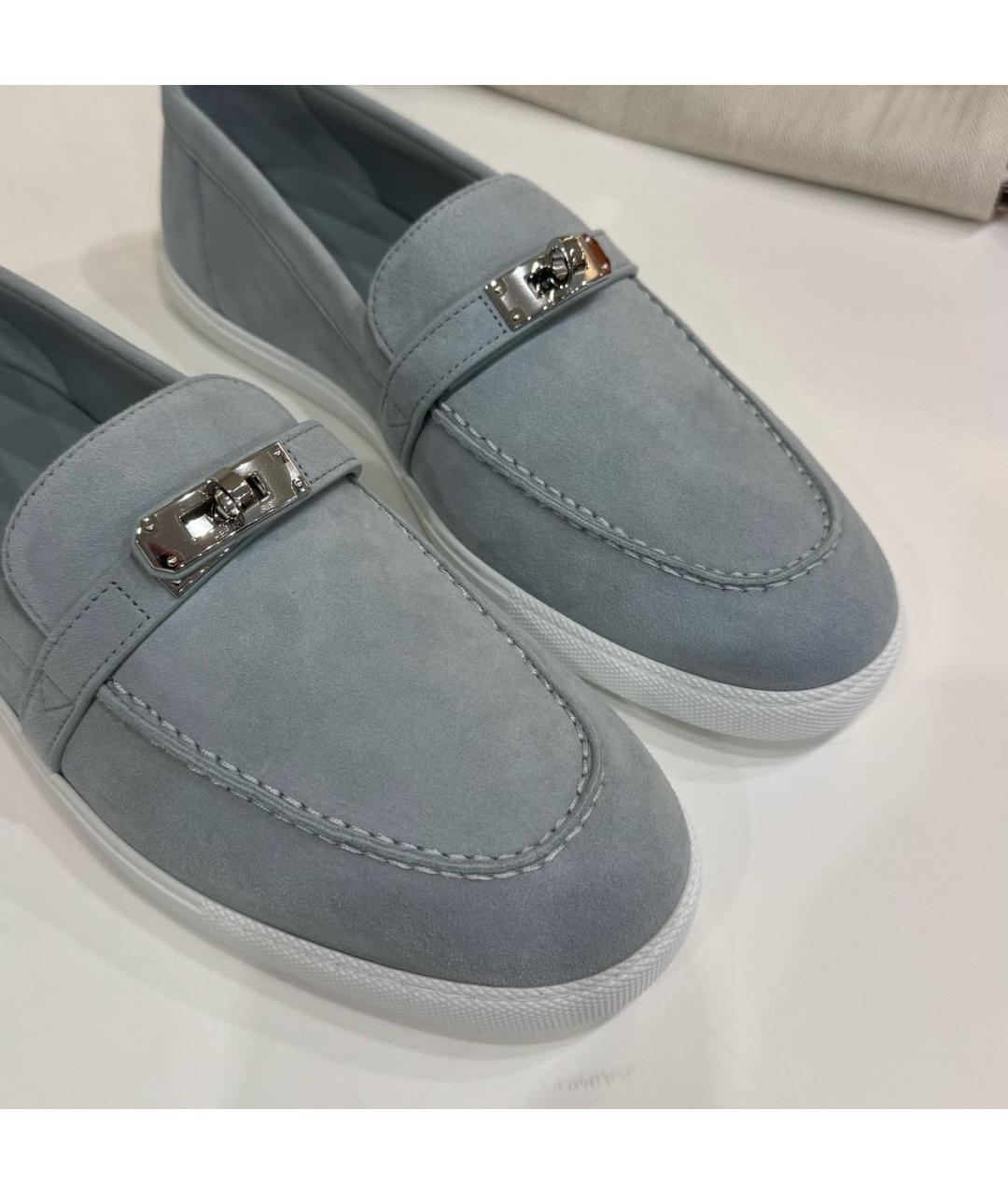 HERMES Голубые лоферы, фото 2