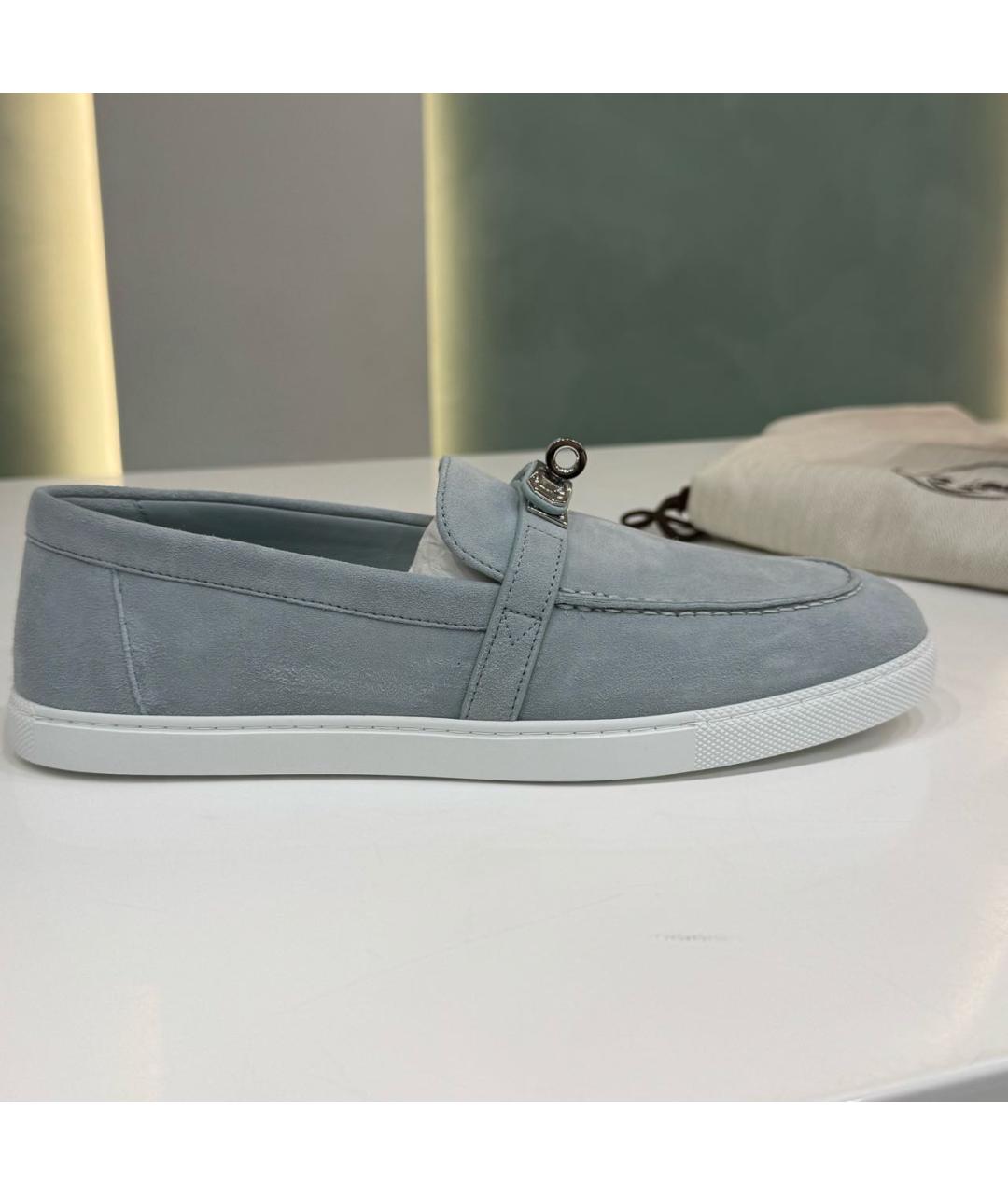 HERMES Голубые лоферы, фото 7