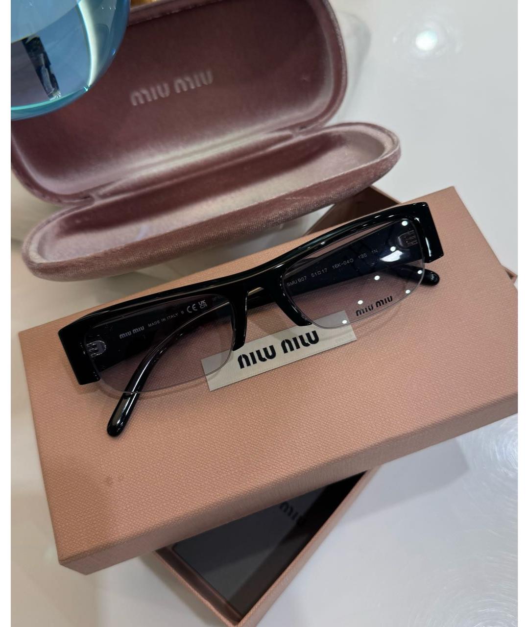 MIU MIU Черные пластиковые солнцезащитные очки, фото 8