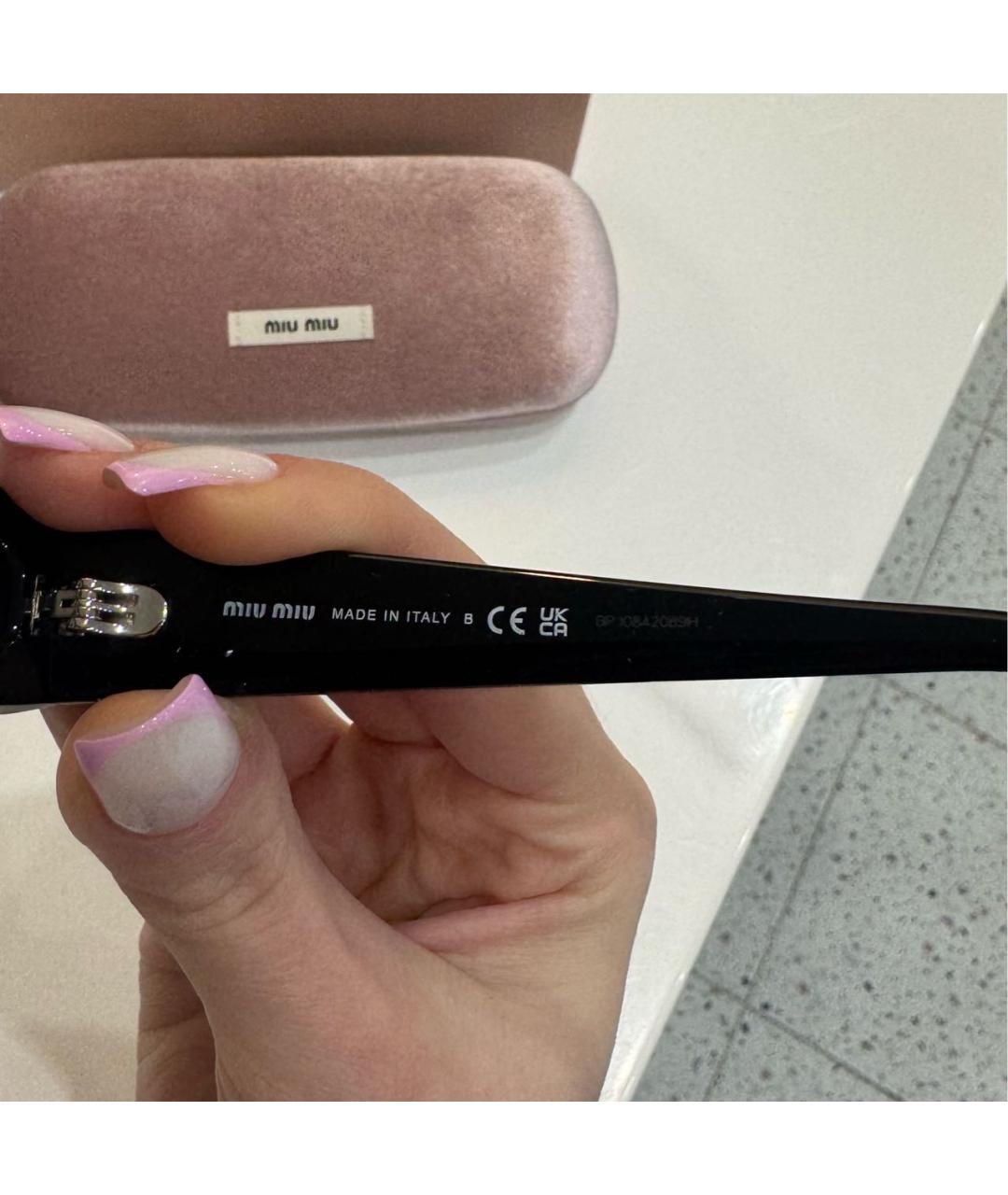 MIU MIU Черные пластиковые солнцезащитные очки, фото 5