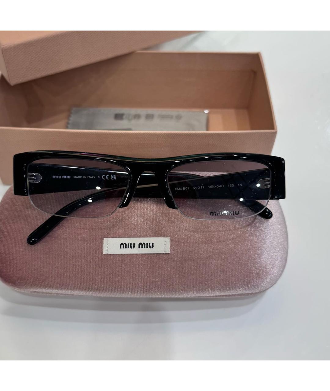 MIU MIU Черные пластиковые солнцезащитные очки, фото 9