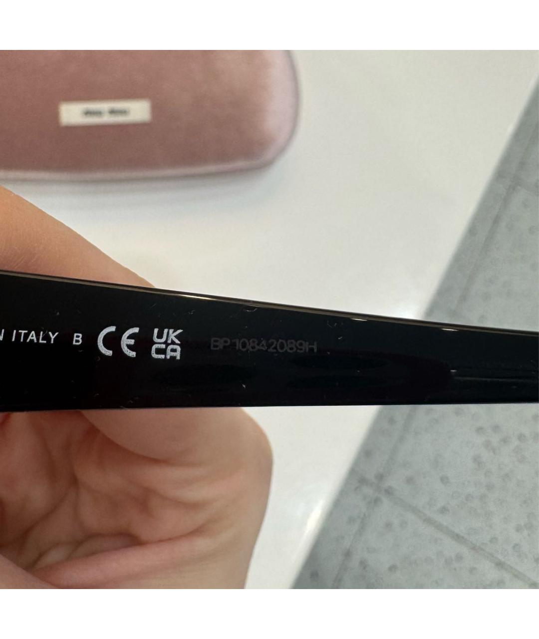 MIU MIU Черные пластиковые солнцезащитные очки, фото 6