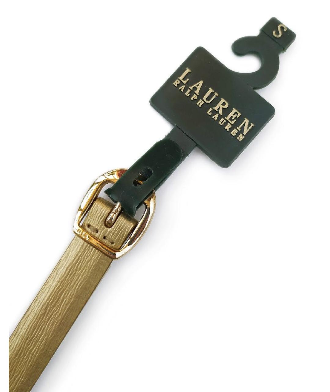 RALPH LAUREN Золотой кожаный ремень, фото 2