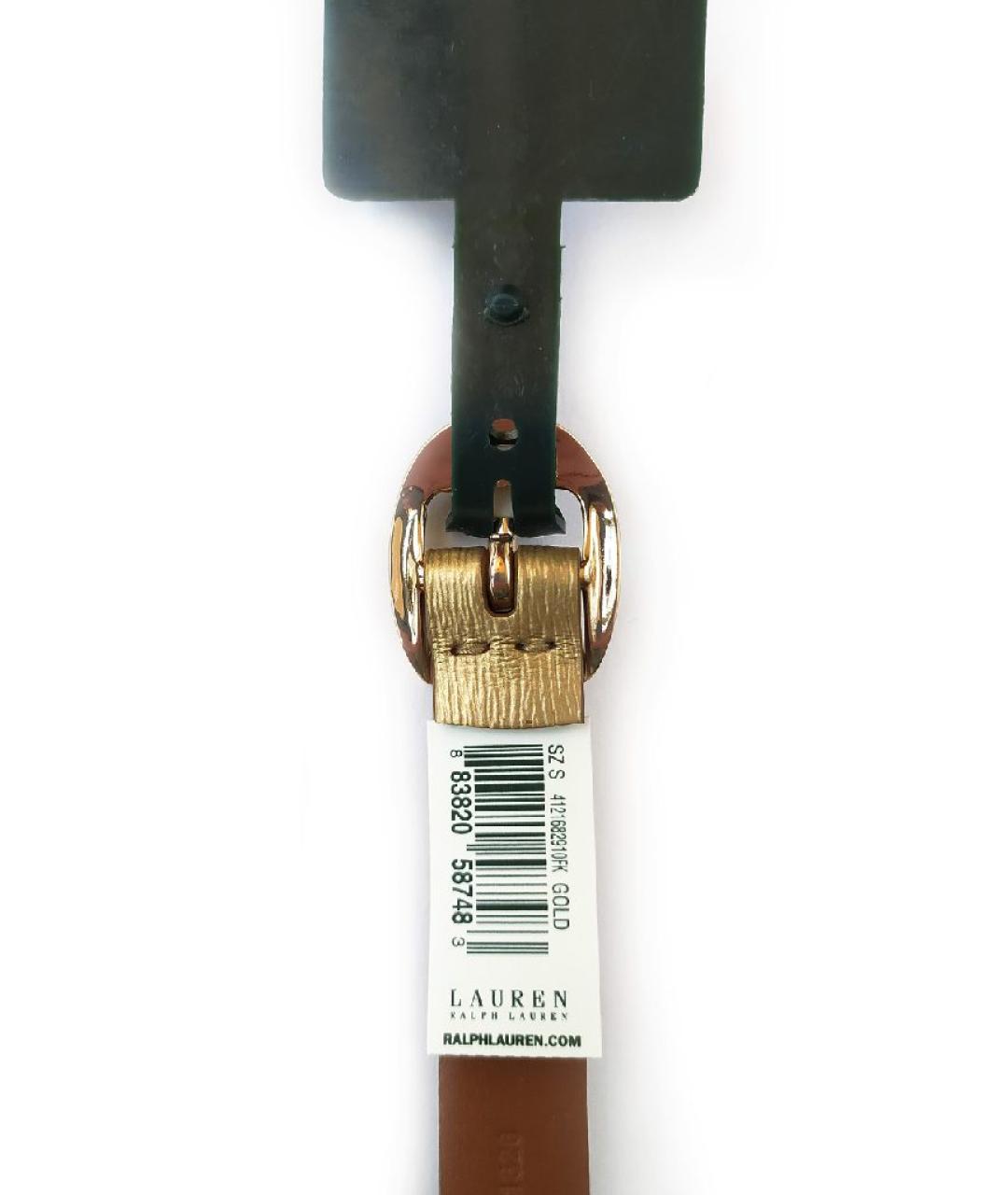 RALPH LAUREN Золотой кожаный ремень, фото 4