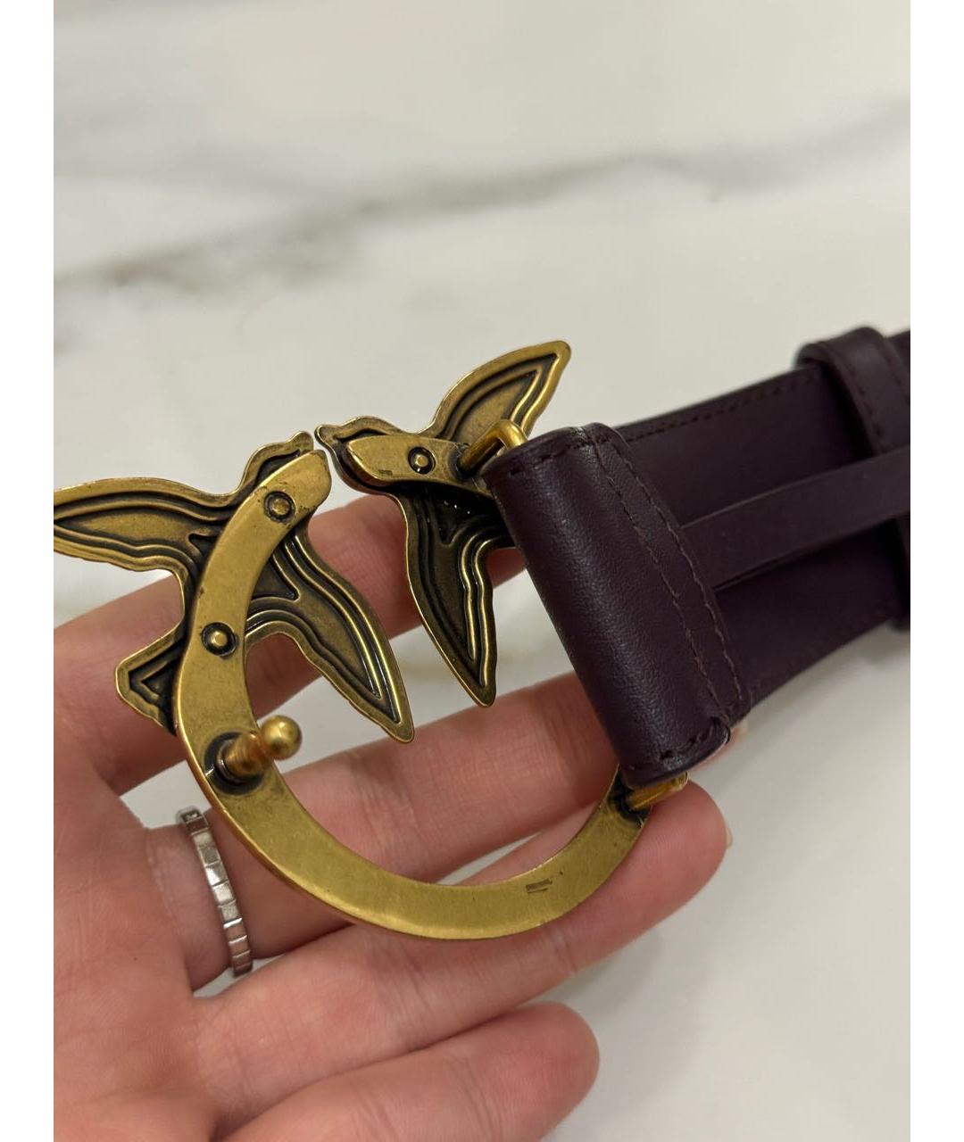 PINKO Бордовый кожаный ремень, фото 4