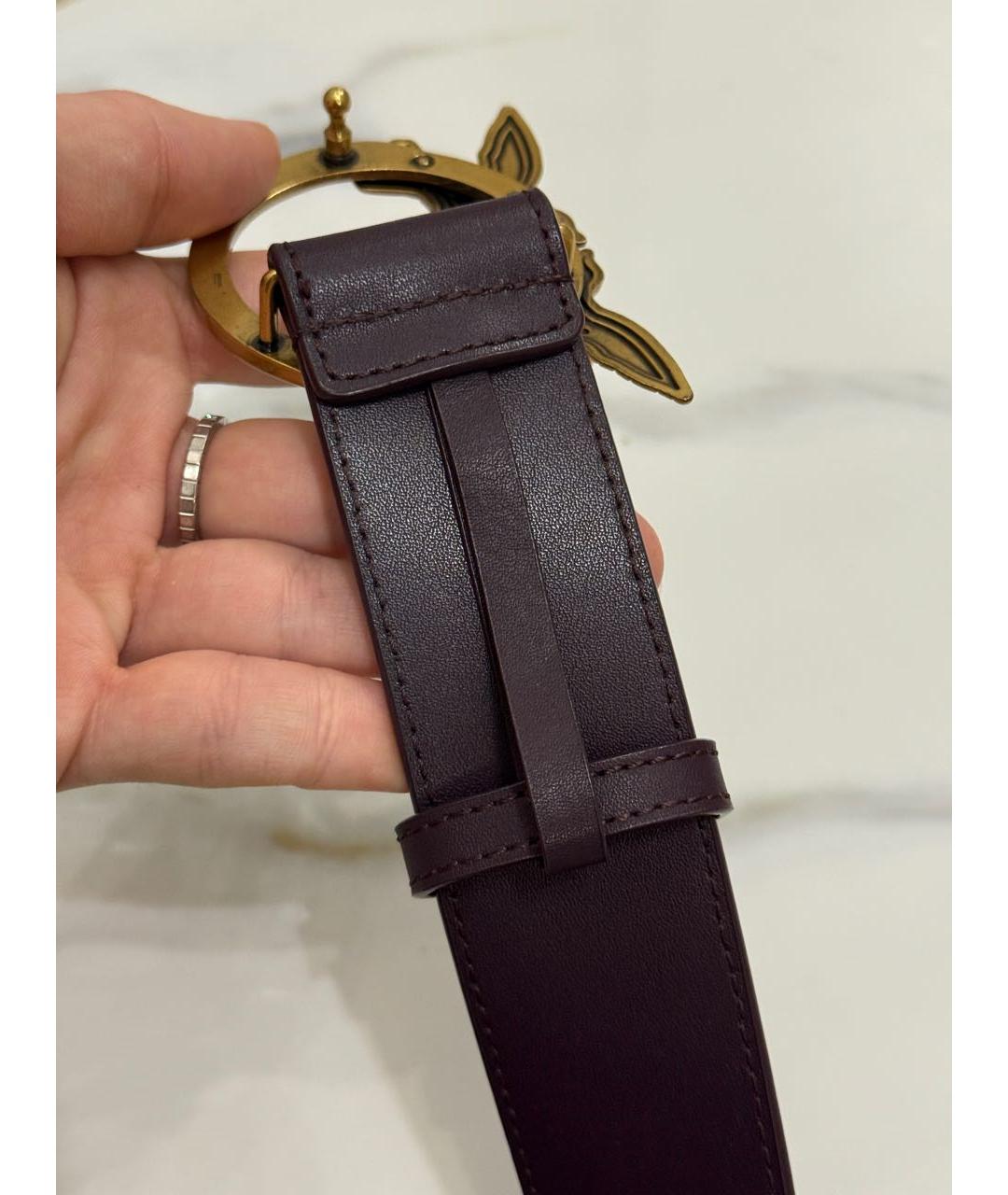 PINKO Бордовый кожаный ремень, фото 3