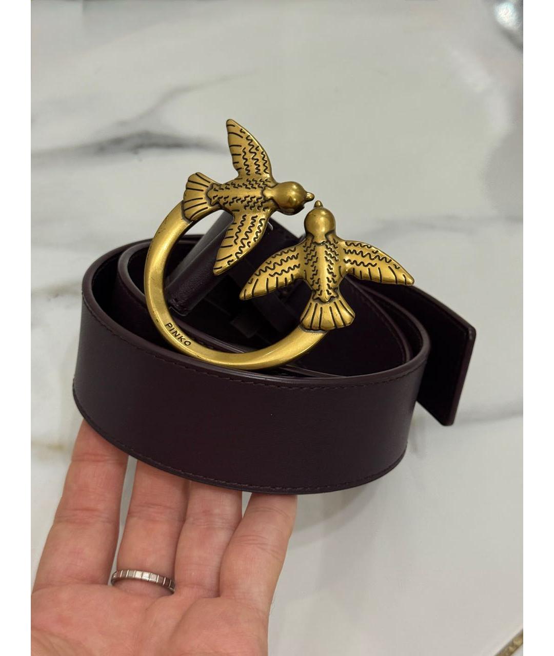 PINKO Бордовый кожаный ремень, фото 5