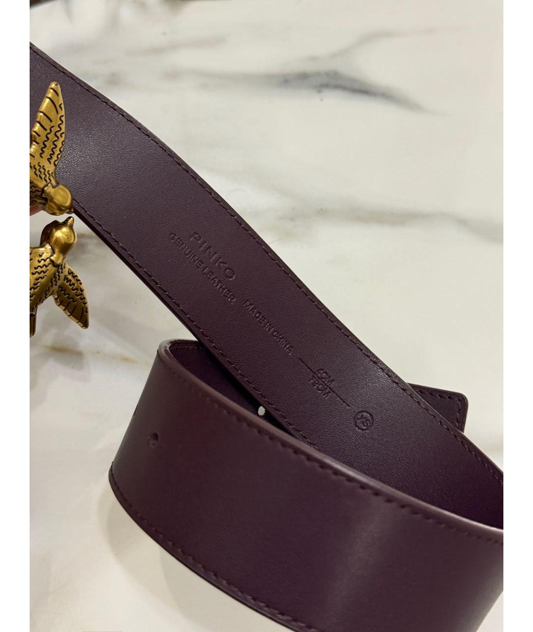 PINKO Бордовый кожаный ремень, фото 2