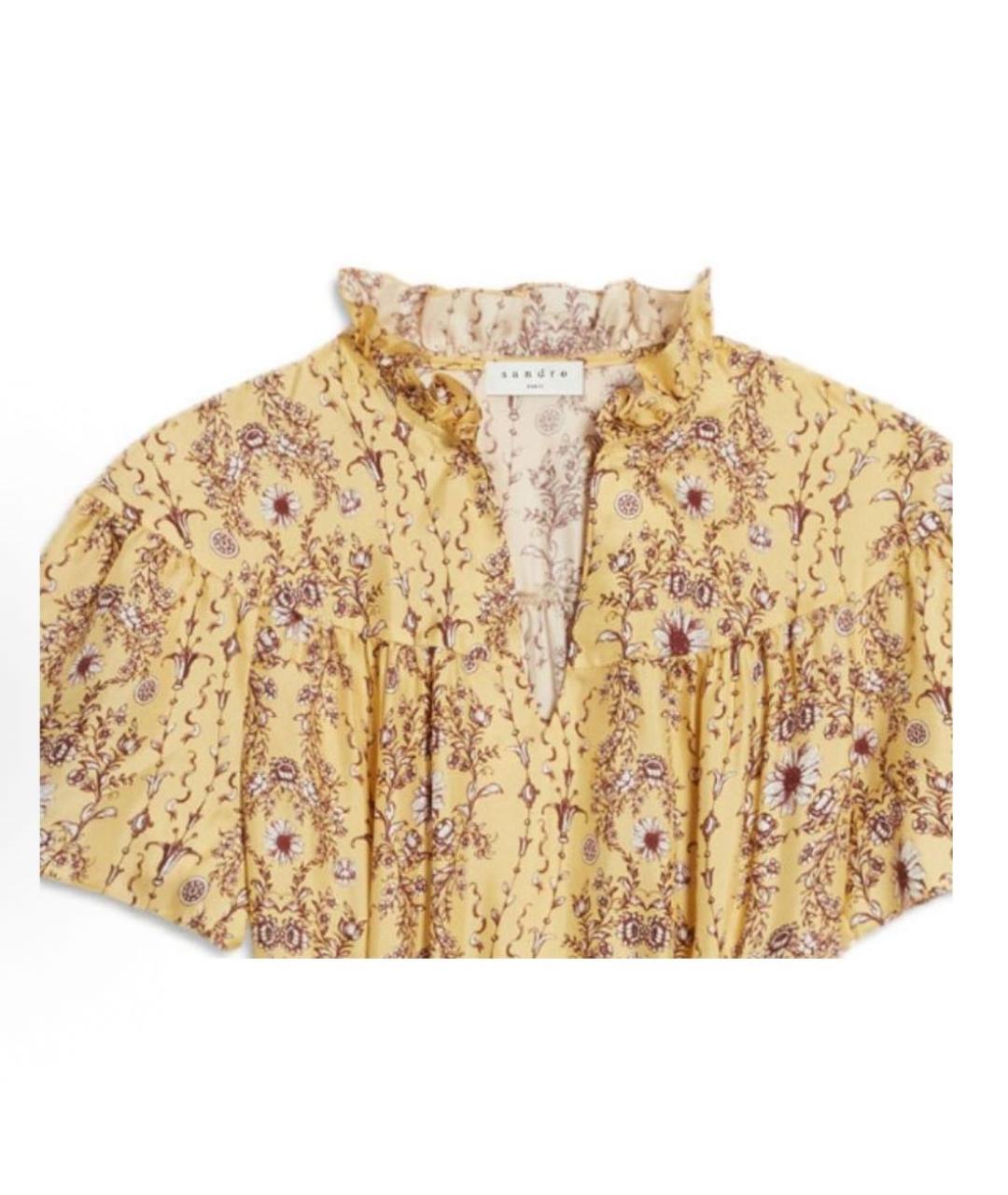 SANDRO Желтое полиэстеровое повседневное платье, фото 4