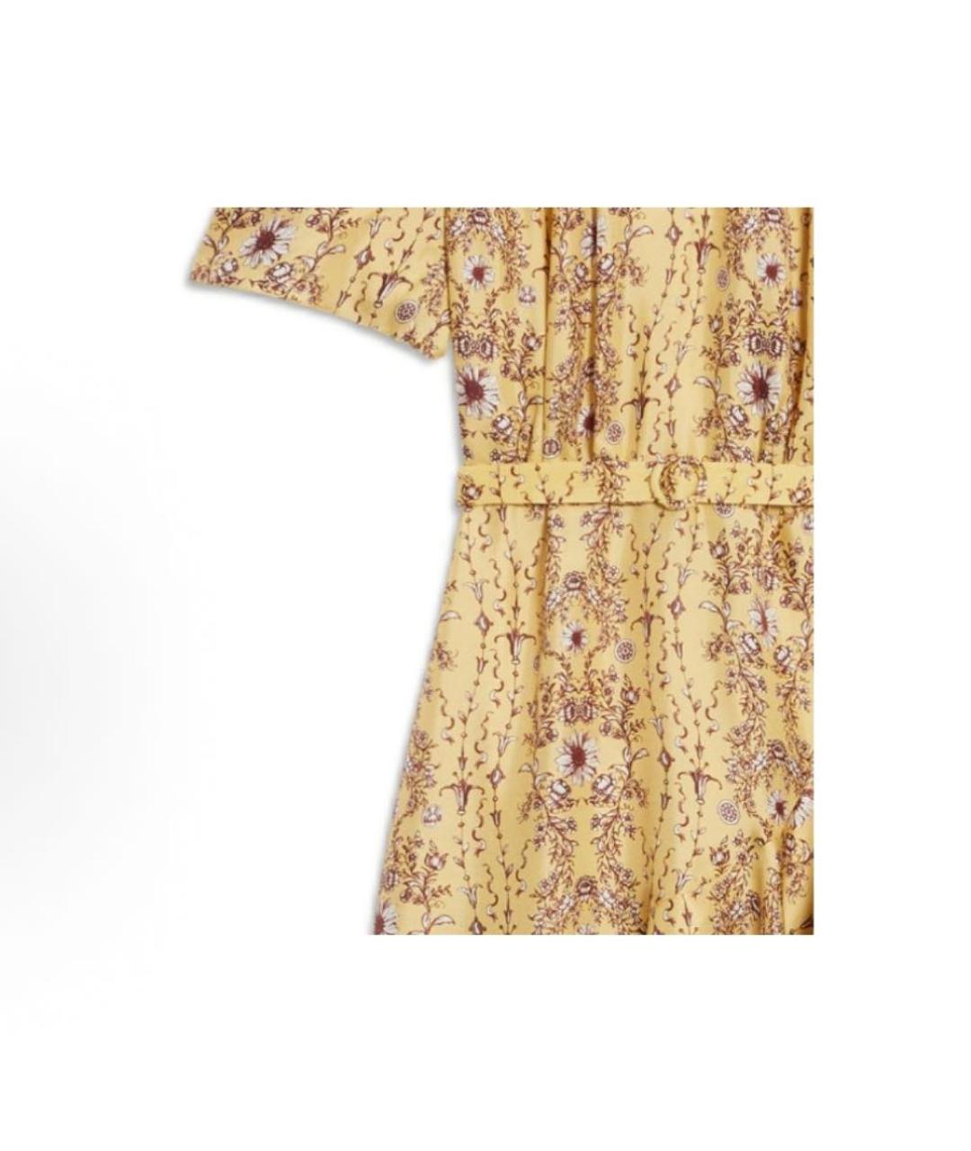 SANDRO Желтое полиэстеровое повседневное платье, фото 2