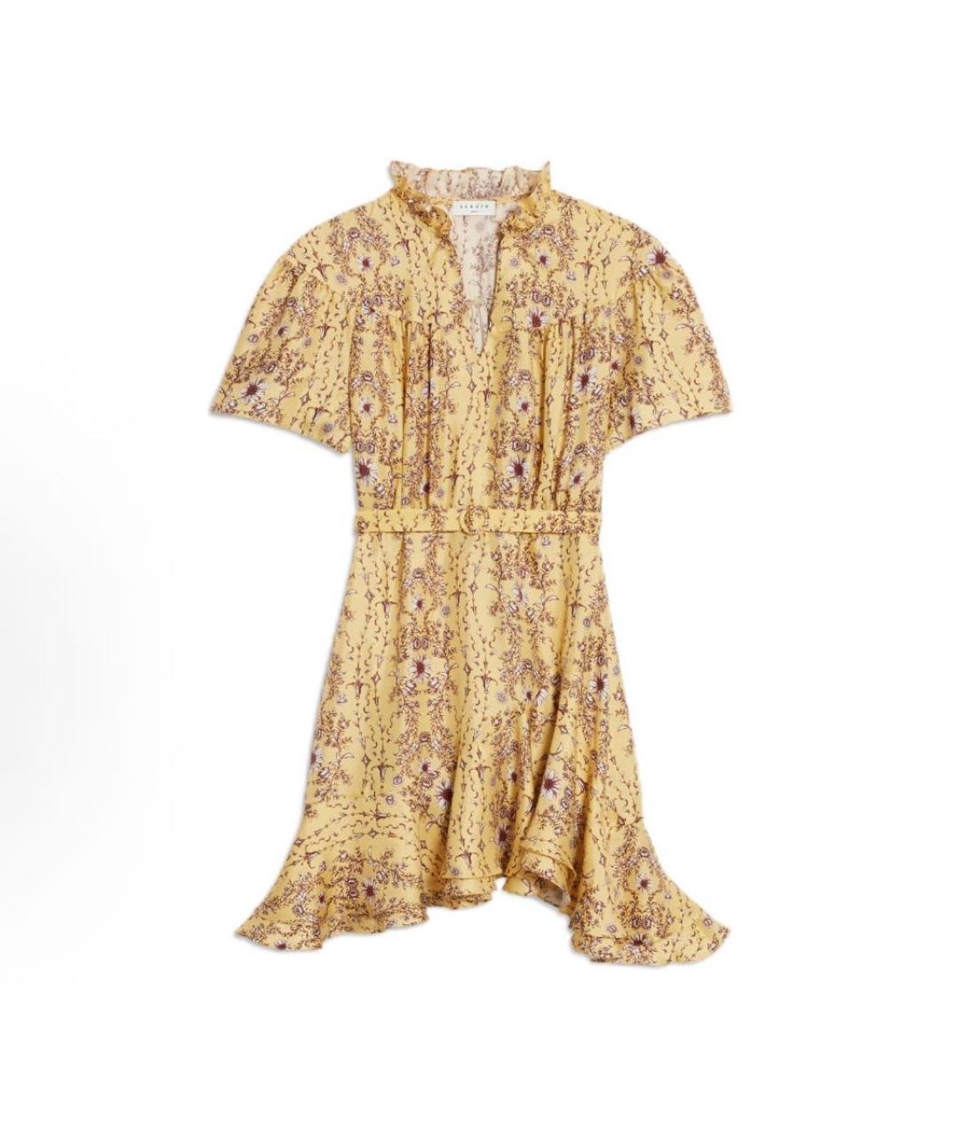 SANDRO Желтое полиэстеровое повседневное платье, фото 8