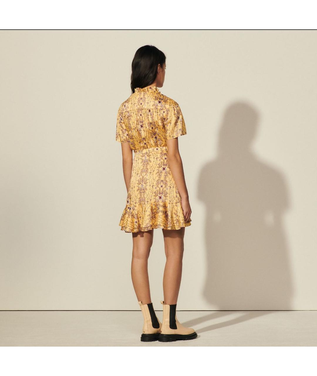 SANDRO Желтое полиэстеровое повседневное платье, фото 6