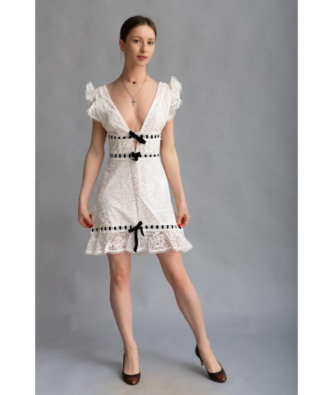 FOR LOVE AND LEMONS Белое синтетическое платье, фото 5