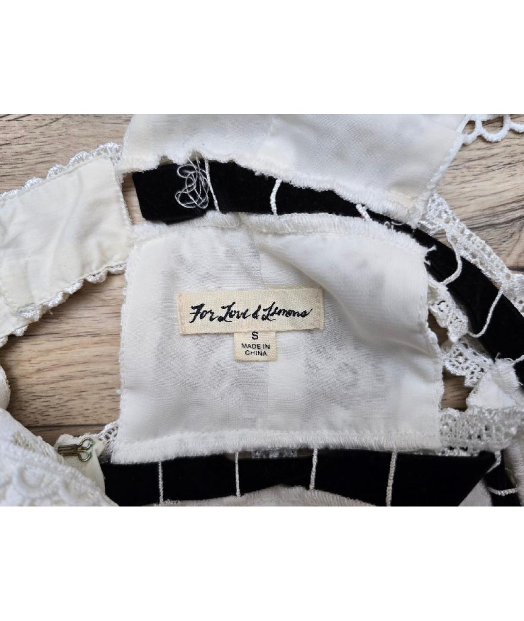 FOR LOVE AND LEMONS Белое синтетическое платье, фото 7