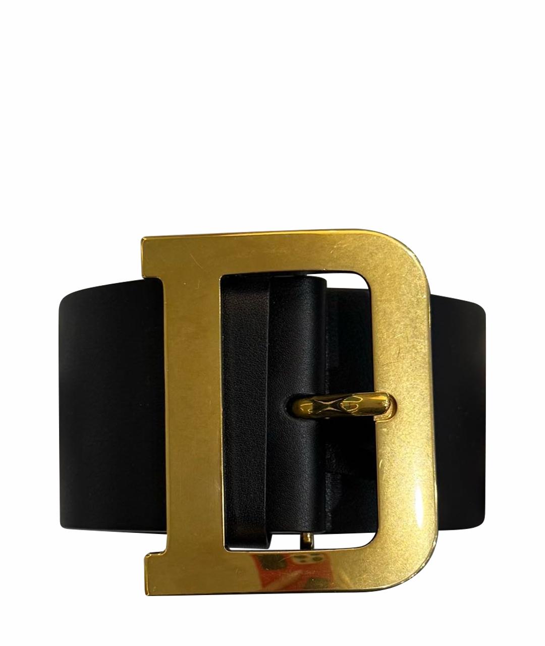 CHRISTIAN DIOR Черный кожаный ремень, фото 9