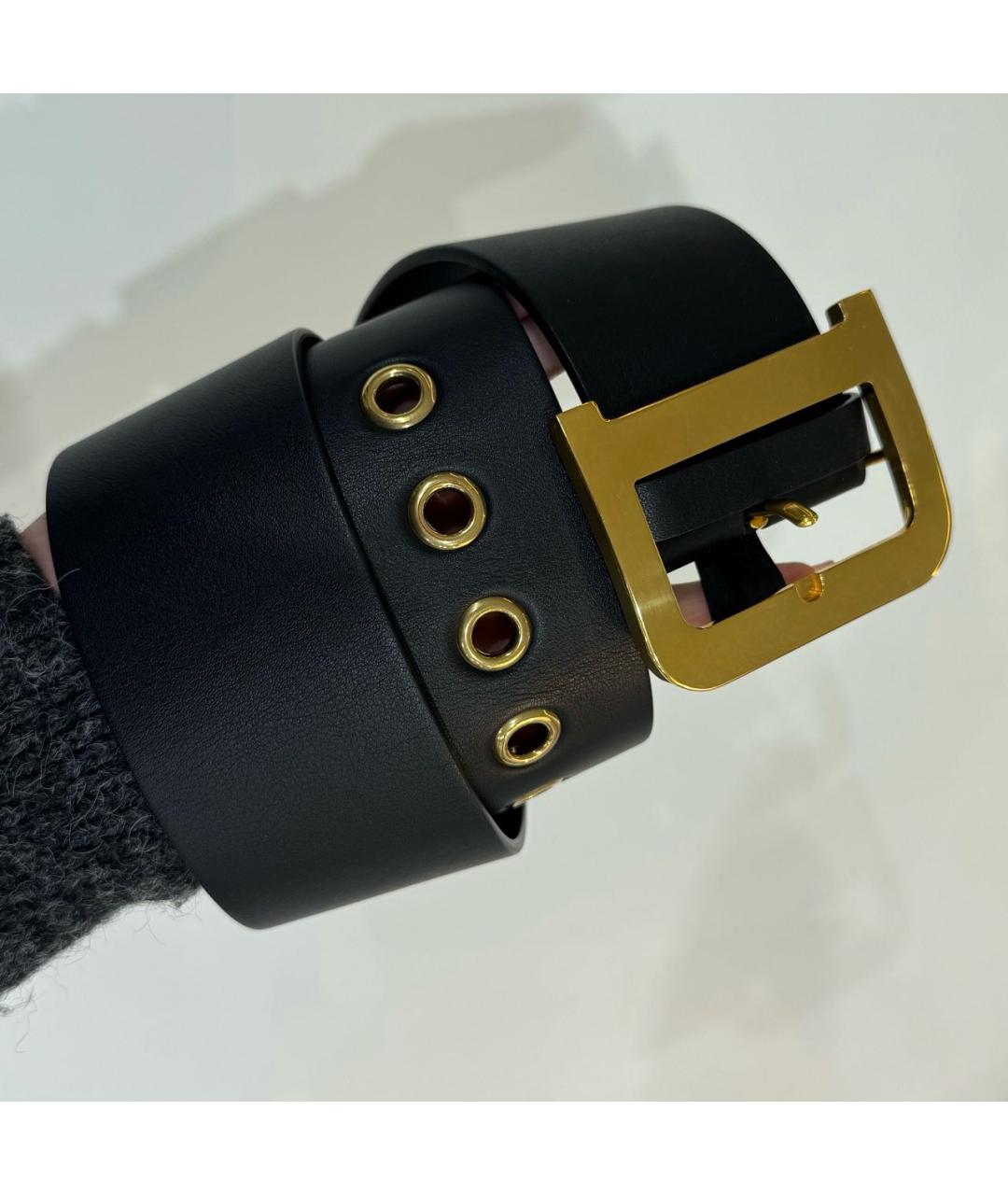 CHRISTIAN DIOR Черный кожаный ремень, фото 7