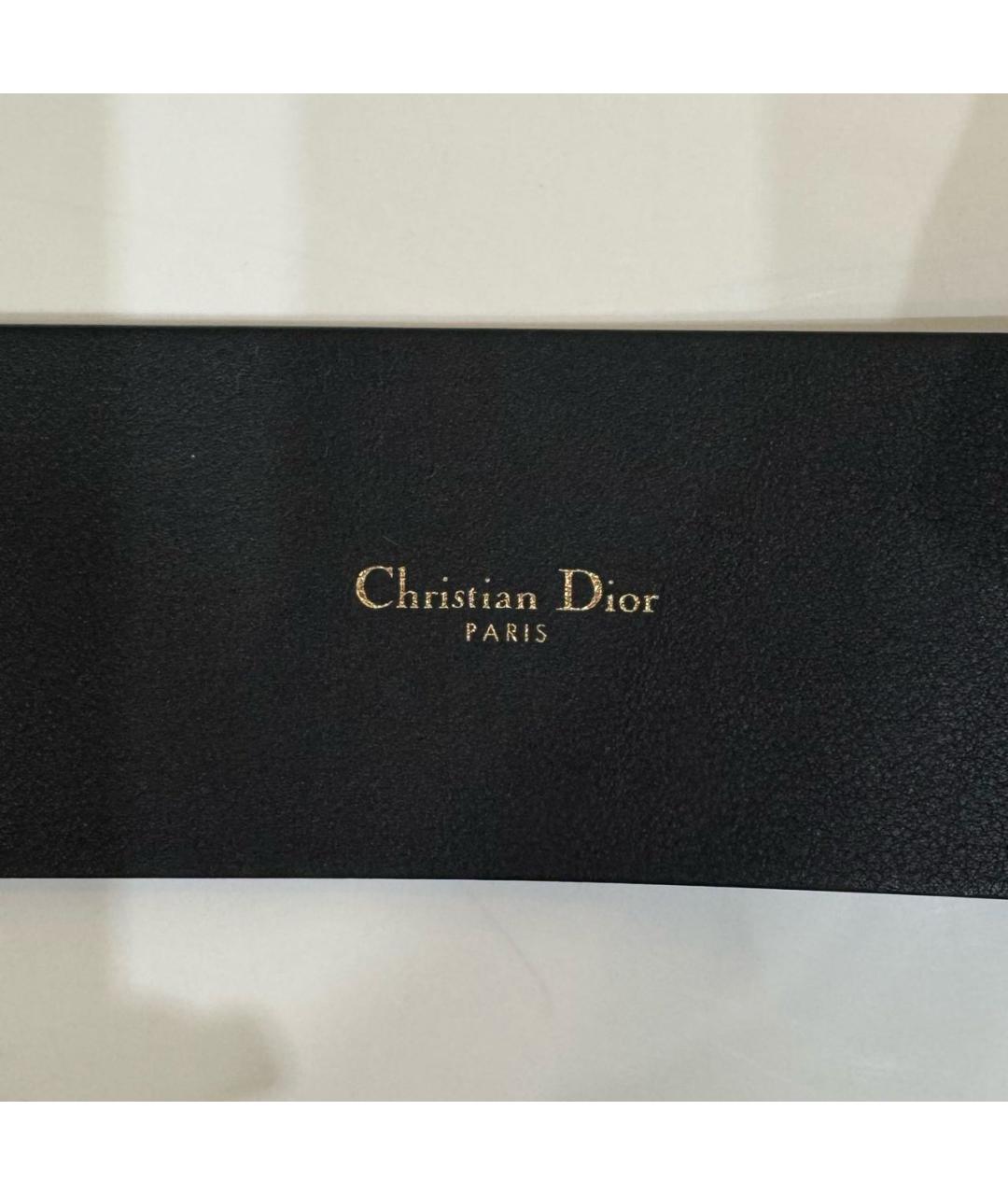 CHRISTIAN DIOR Черный кожаный ремень, фото 5