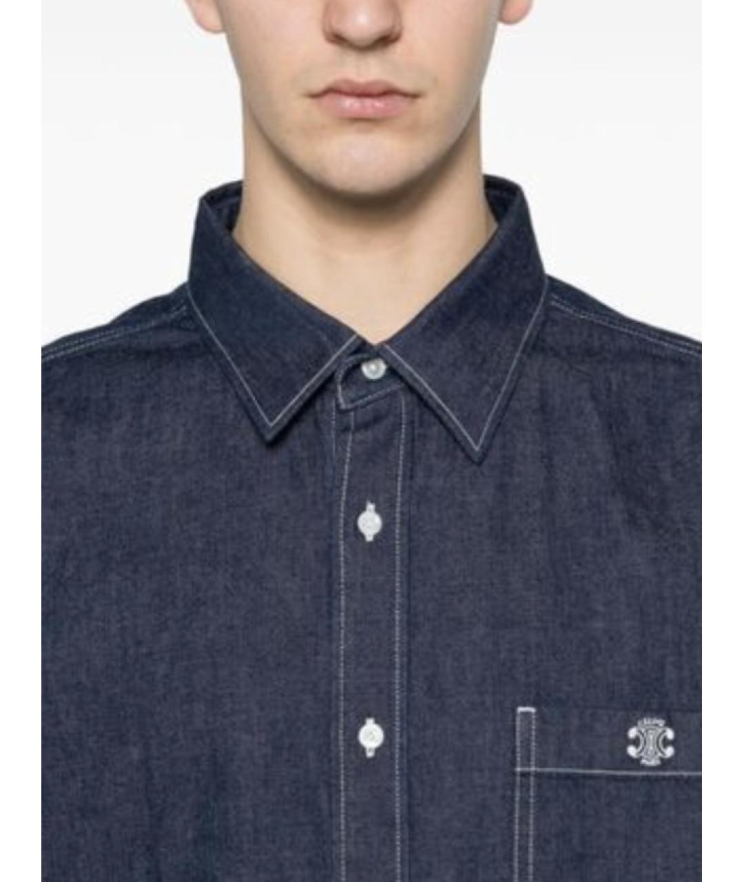 CELINE Синяя хлопковая классическая рубашка, фото 3