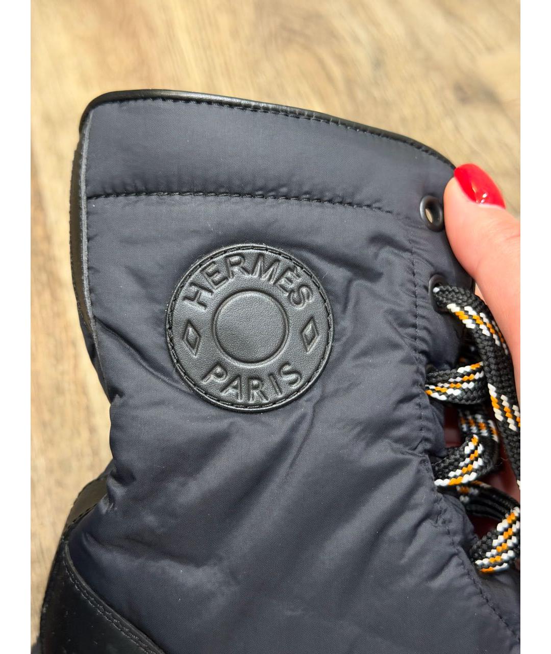 HERMES Черные неопреновые ботинки, фото 8