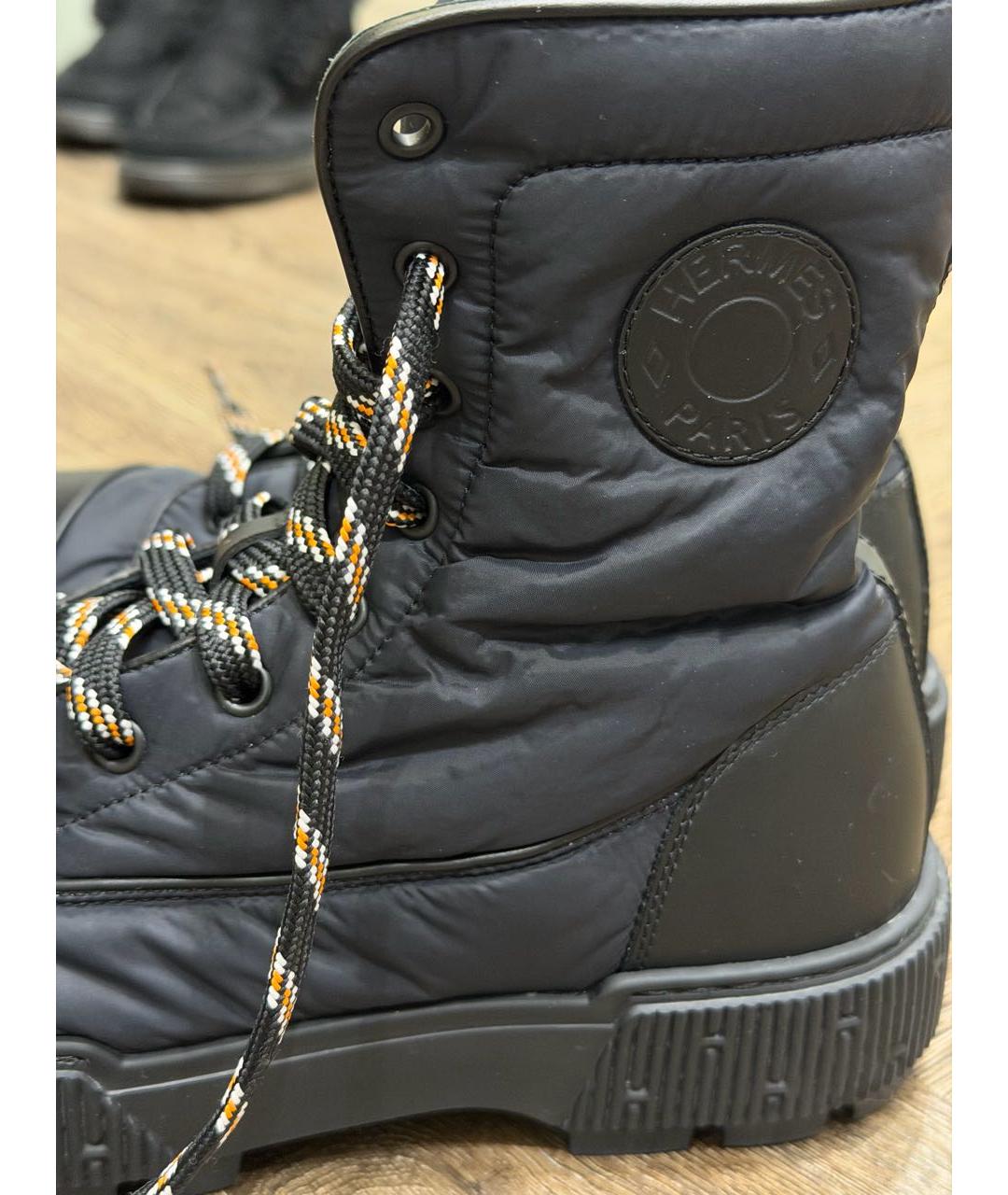 HERMES Черные неопреновые ботинки, фото 2