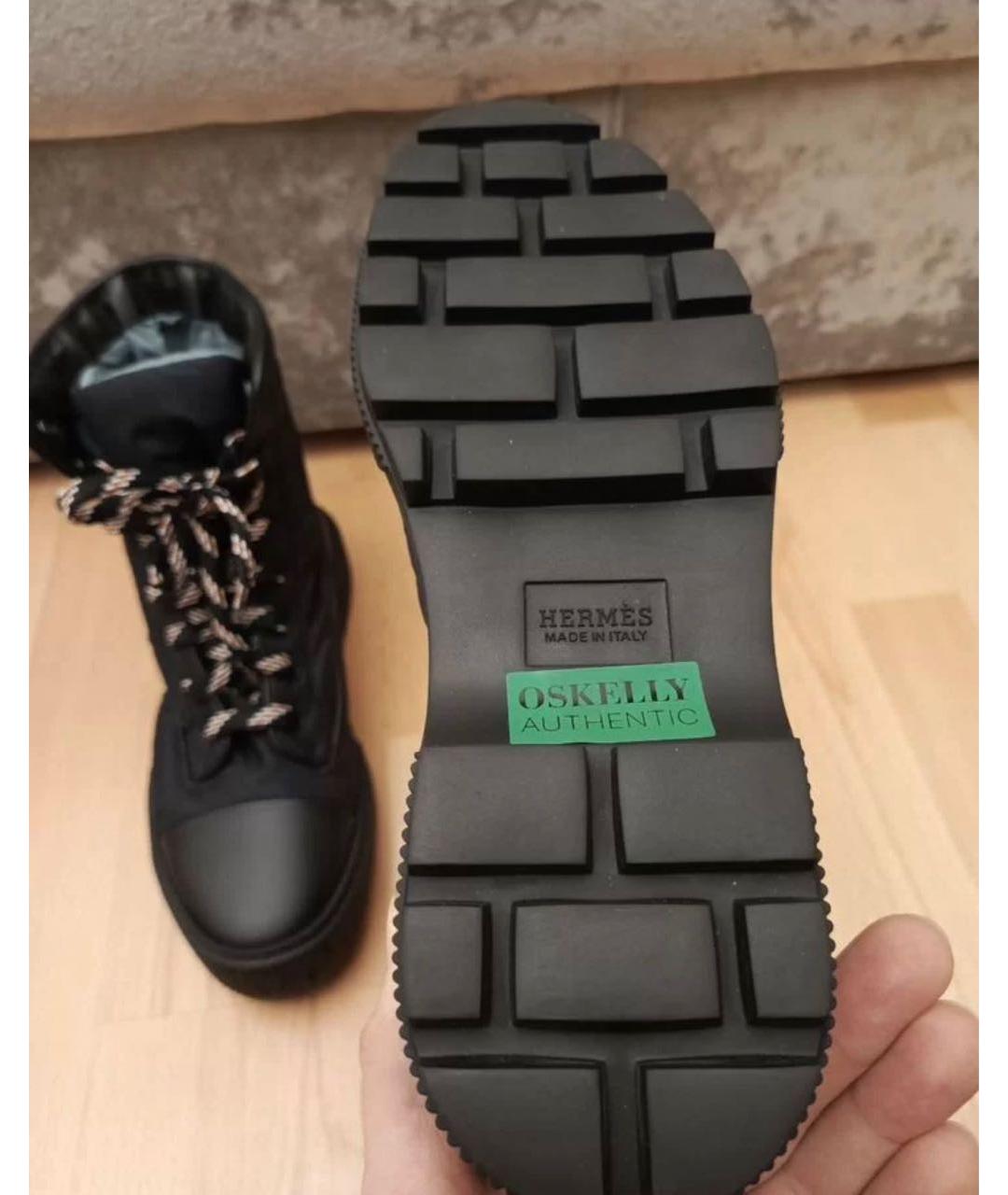 HERMES Черные неопреновые ботинки, фото 7