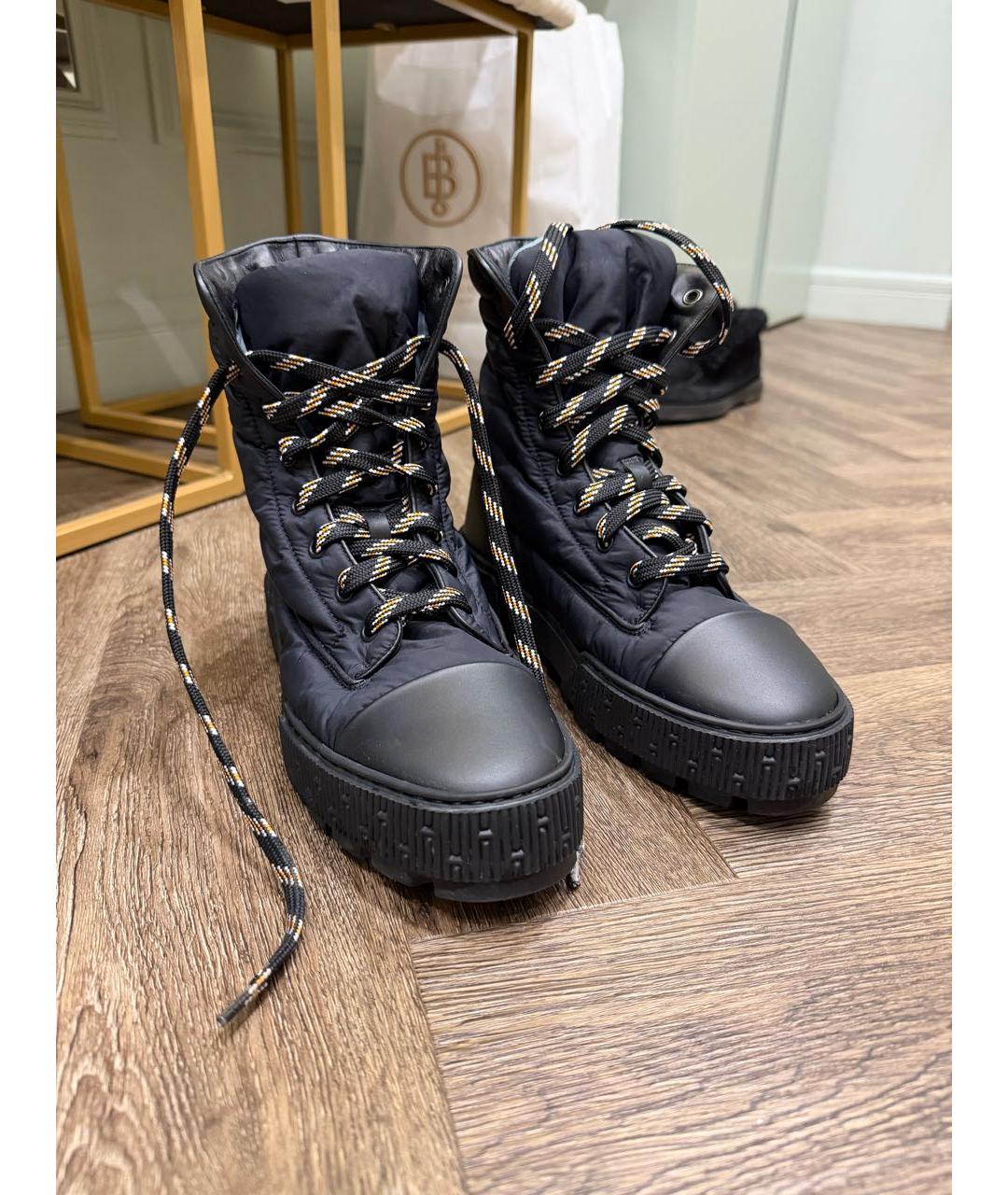 HERMES Черные неопреновые ботинки, фото 4