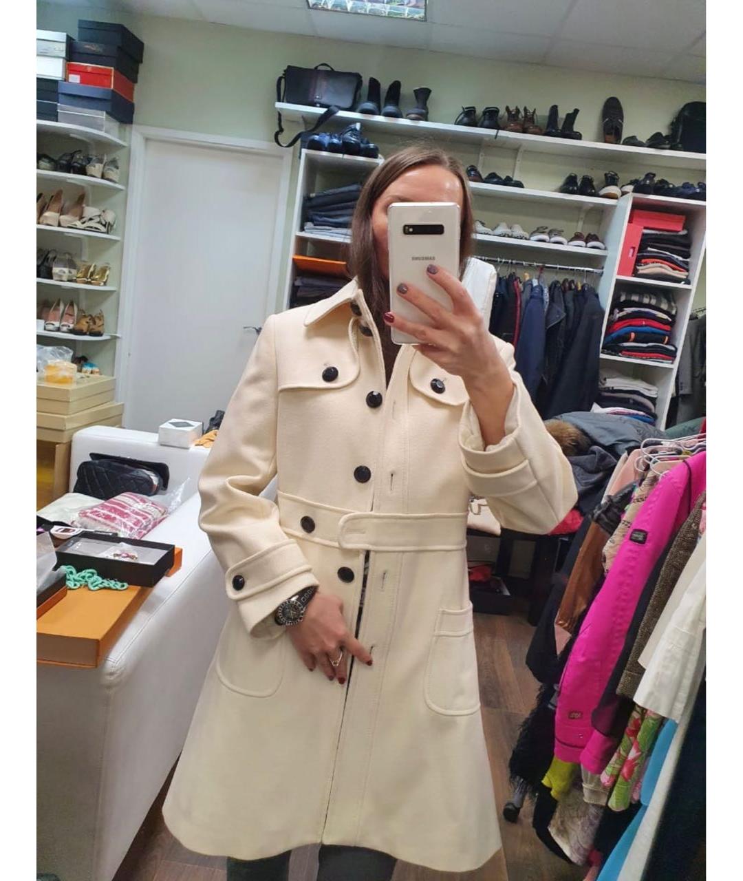 RED VALENTINO Бежевое шерстяное пальто, фото 6