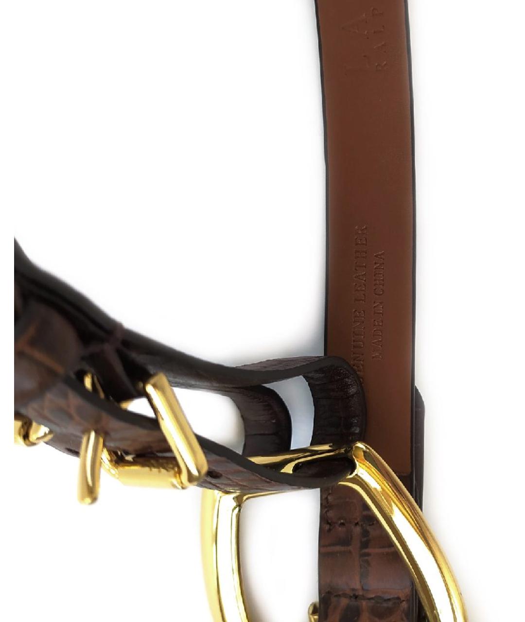 RALPH LAUREN Коричневый кожаный ремень, фото 4