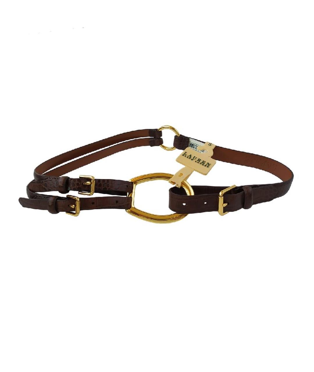 RALPH LAUREN Коричневый кожаный ремень, фото 1