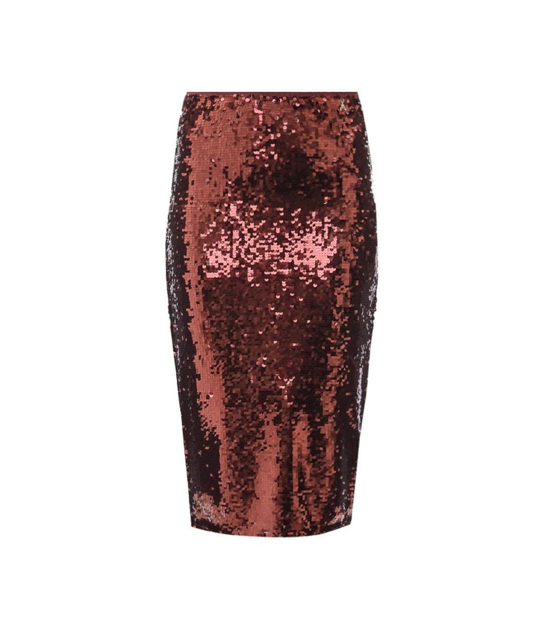 PATRIZIA PEPE Бордовая ацетатная юбка миди, фото 4