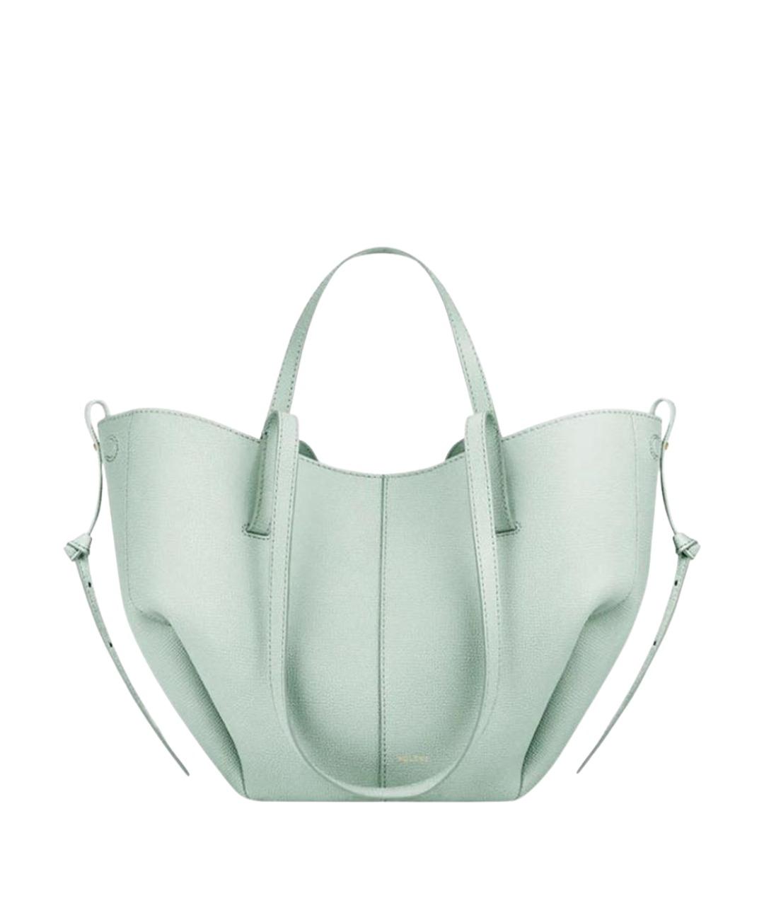 POLENE Бирюзовая кожаная сумка тоут, фото 1