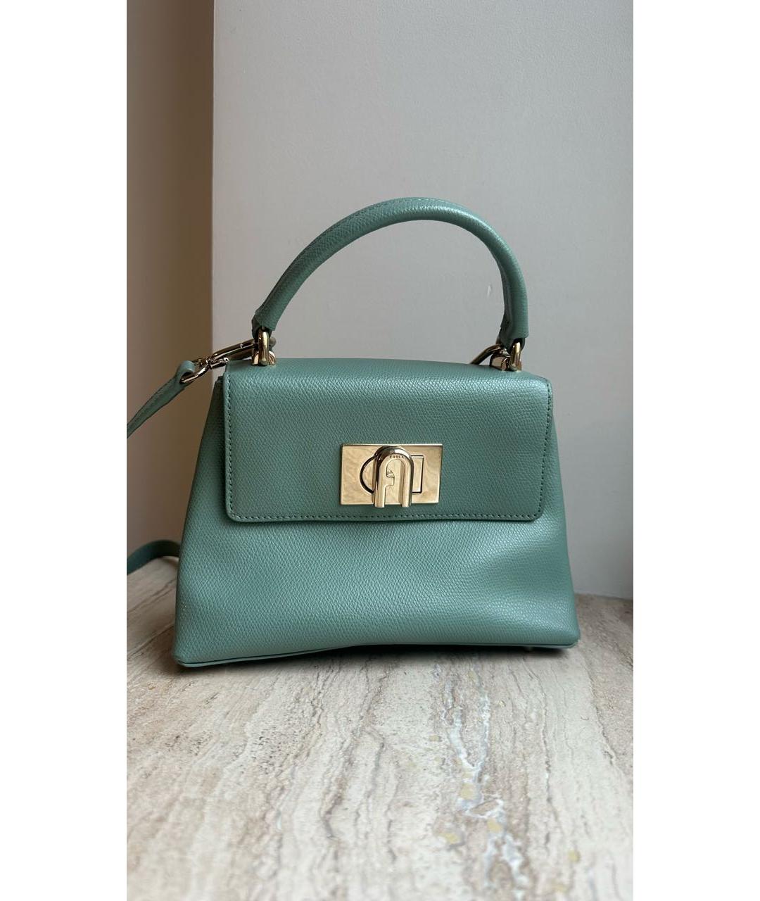 FURLA Зеленая кожаная сумка через плечо, фото 9