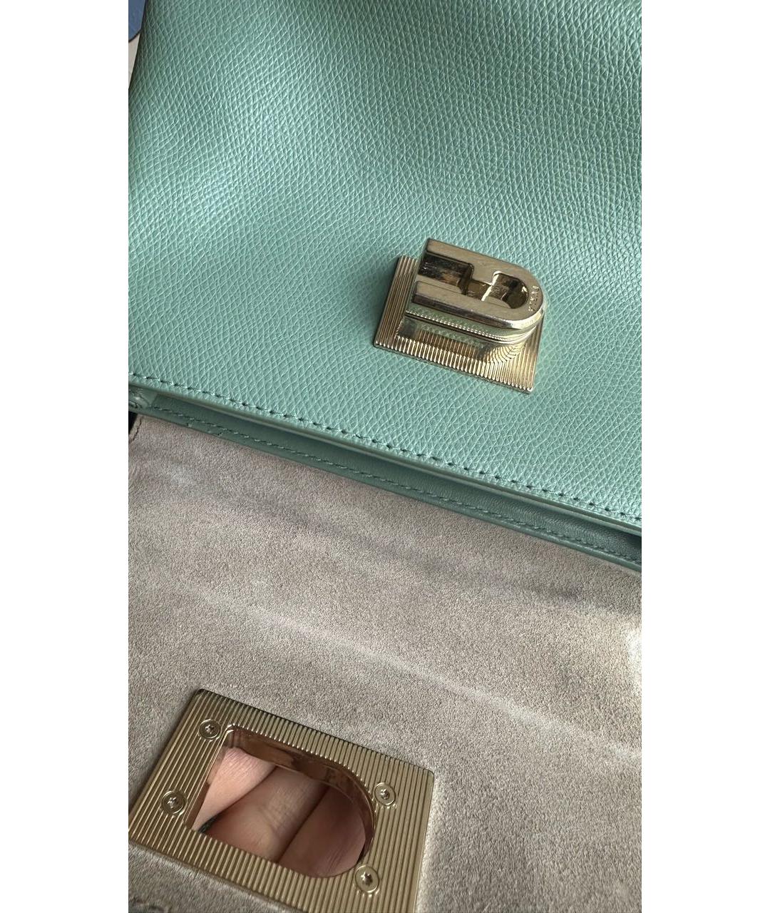 FURLA Зеленая кожаная сумка через плечо, фото 4