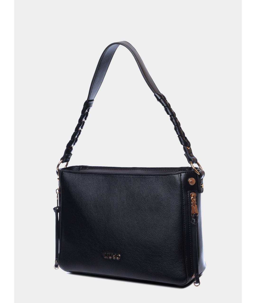 LIU JO Черная сумка через плечо из искусственной кожи, фото 2