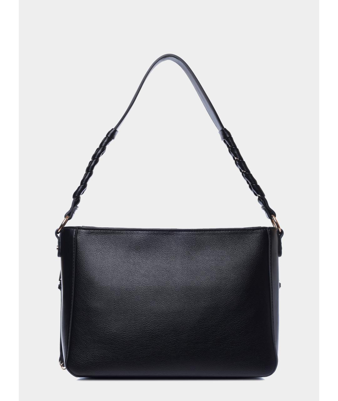 LIU JO Черная сумка через плечо из искусственной кожи, фото 4