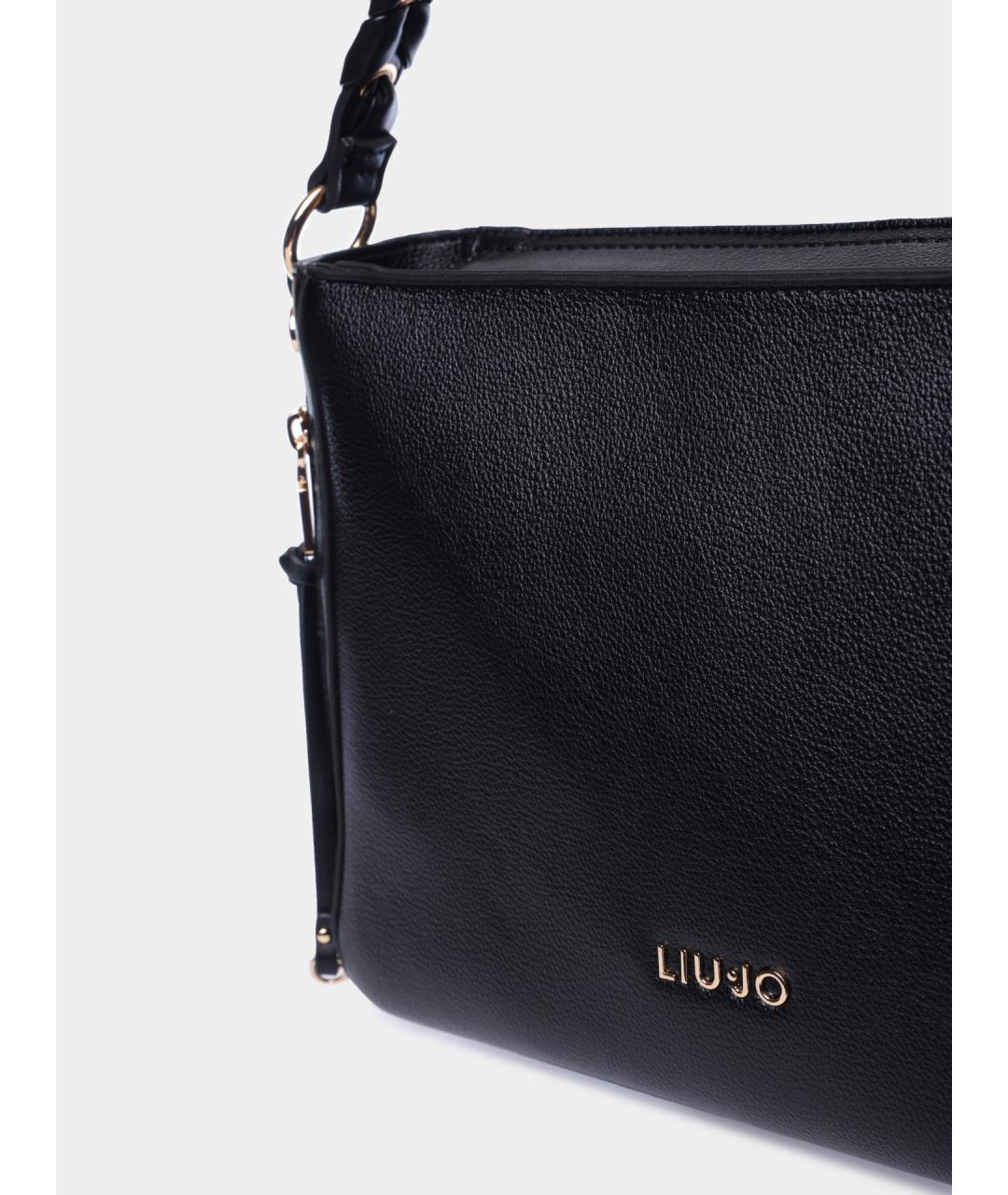 LIU JO Черная сумка через плечо из искусственной кожи, фото 3
