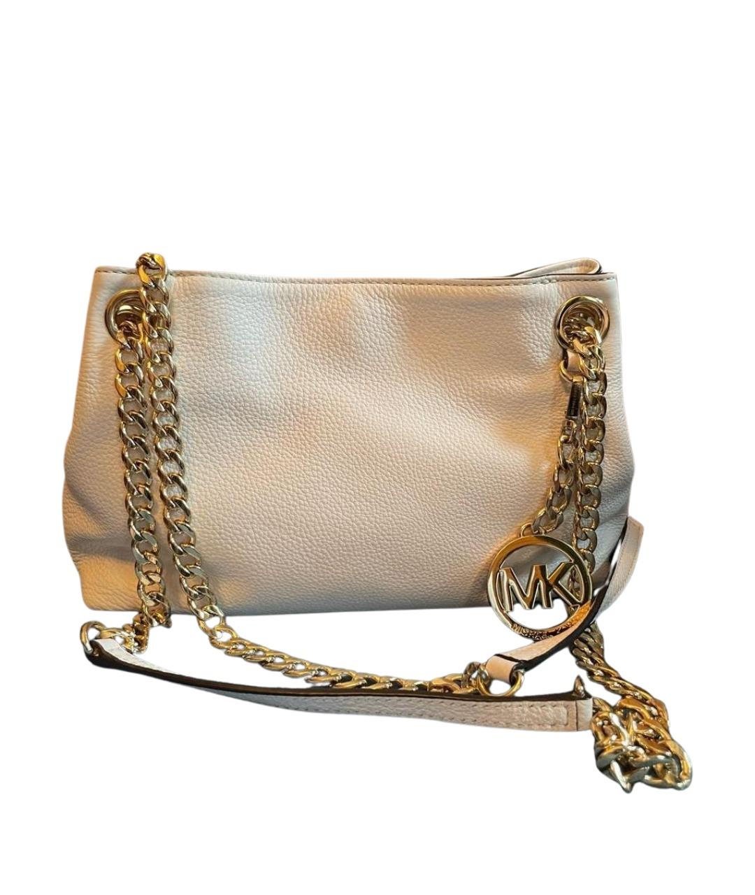 MICHAEL KORS Белая кожаная сумка через плечо, фото 1